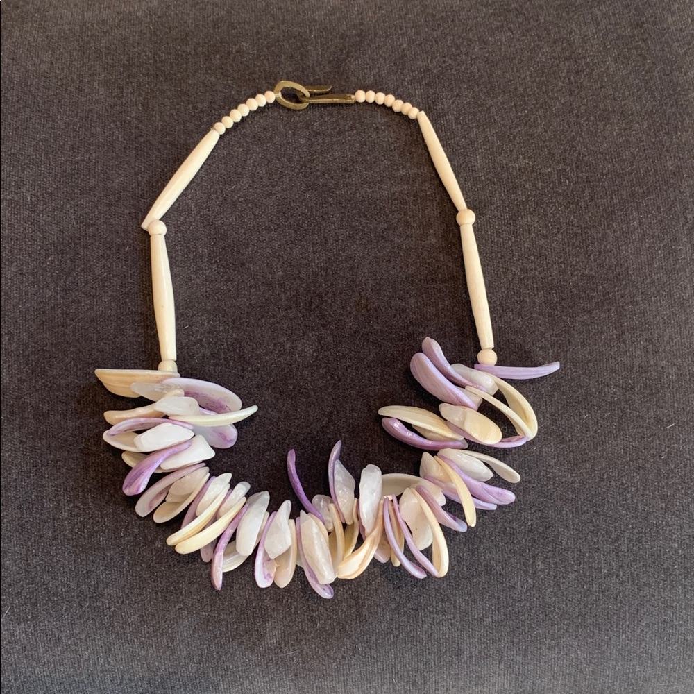 Vintage 70s Hawaiian Hawaii Stacked Natural Puka Pooka Shard SeaShell Necklace
